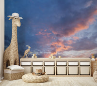 Soft sunset sky wallpaper mural

