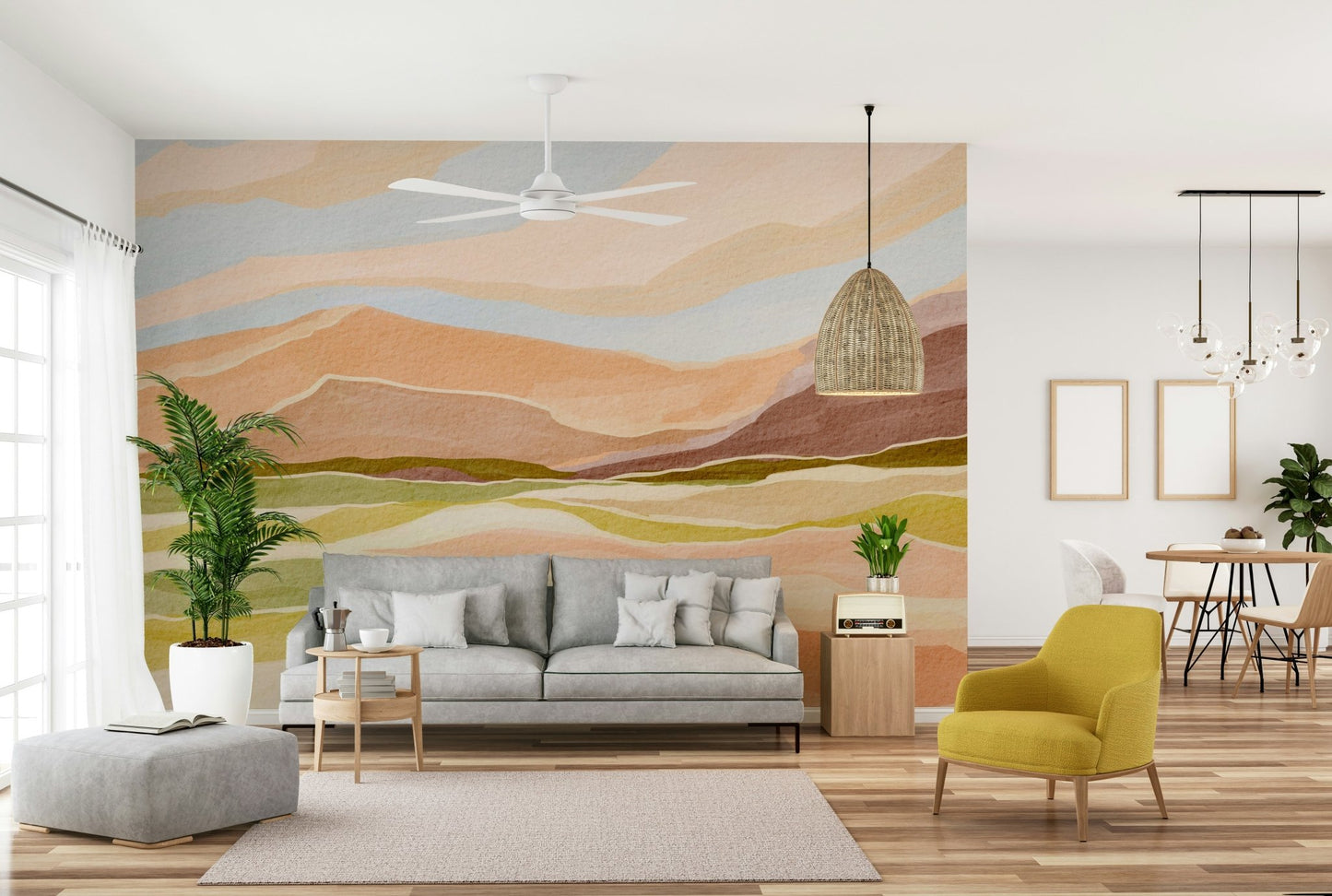 Durable wallpaper for walls with nature scenes

