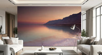 Calm shoreline view in Serene Sunset Shoreline wall mural tones, GD8752