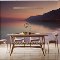 Serene Sunset Shoreline wall mural with pastel sky reflection, GD8752