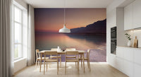 Dining room with Serene Sunset Shoreline wall mural calm coast, GD8752