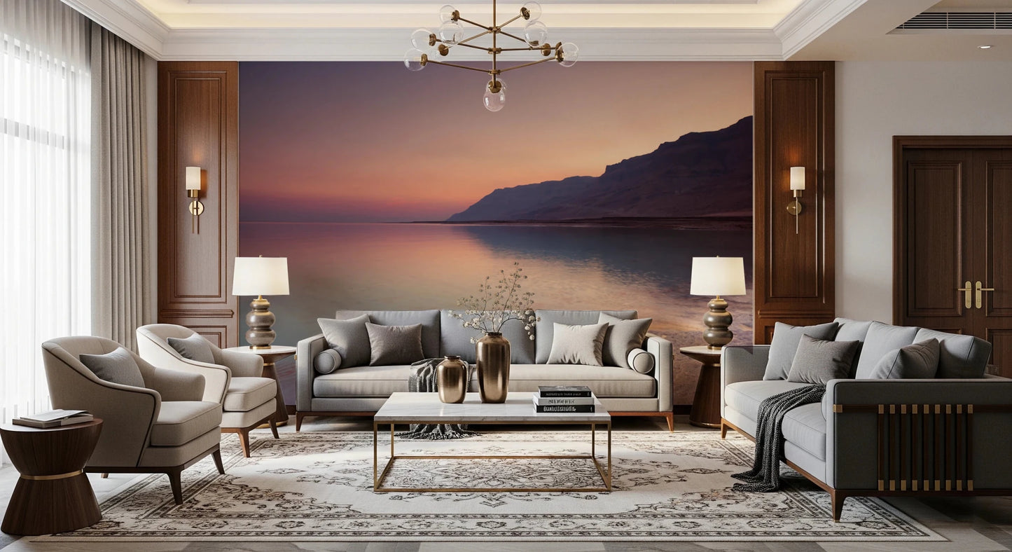 Hallway with Serene Sunset Shoreline wall mural ocean sunset, GD8752