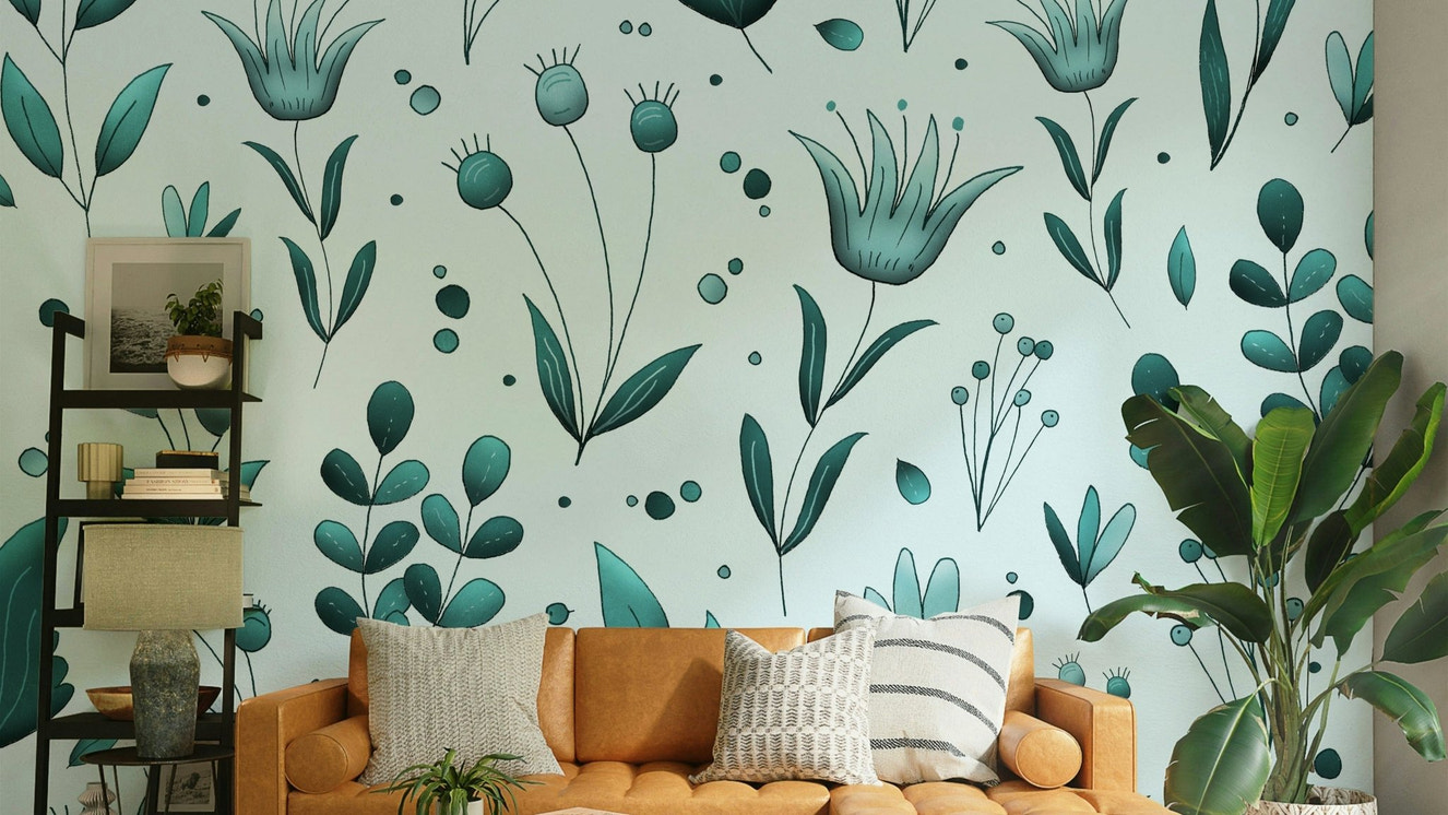 Gentle botanical wallpaper texture

