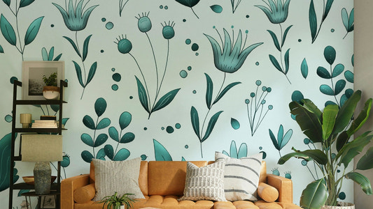 Gentle botanical wallpaper texture

