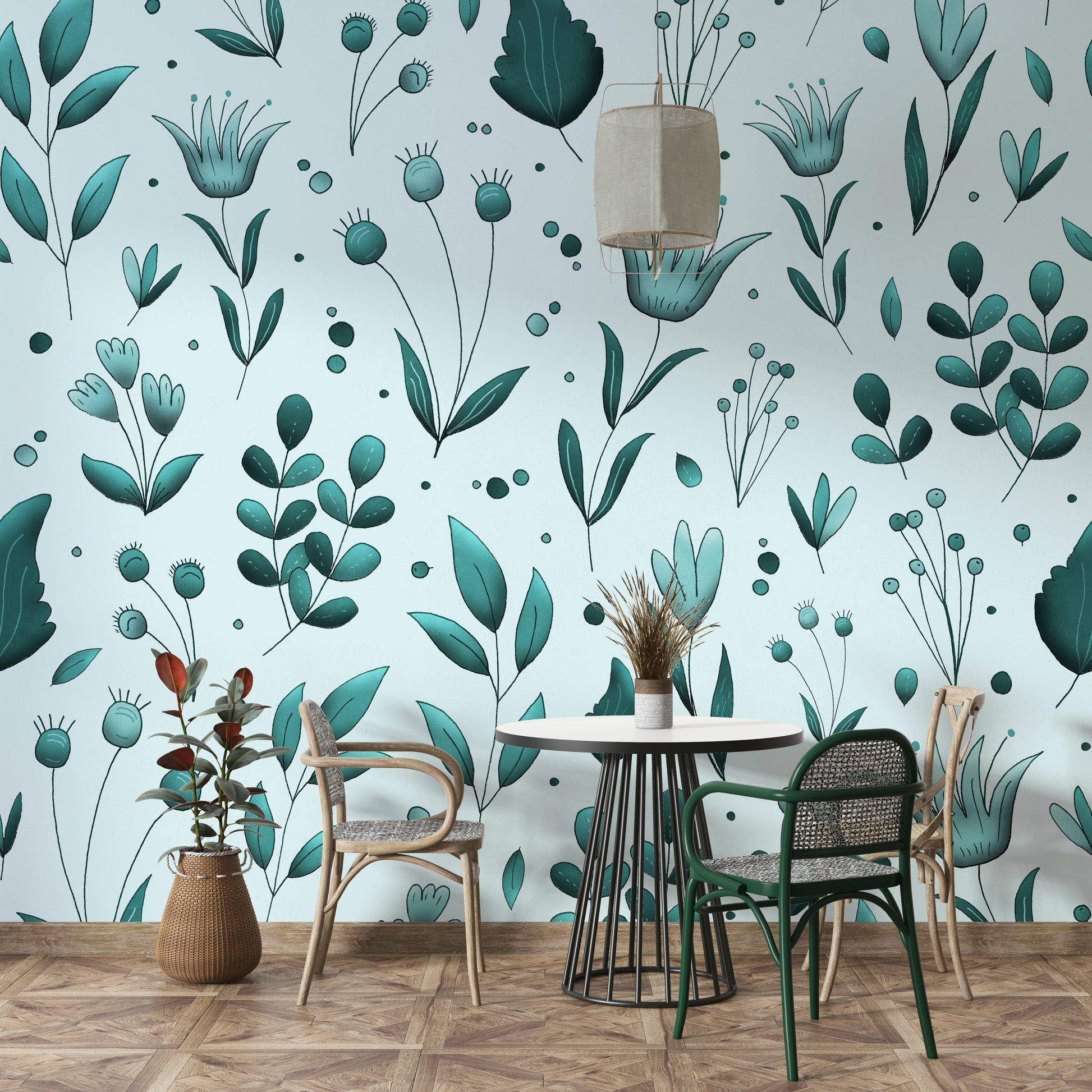 Refreshing wallpaper with floral motifs


