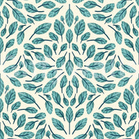 Vibrant teal leaf wallpaper for a soothing room makeover, GD1786