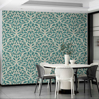 Soft teal leaf design to brighten your home, GD1786