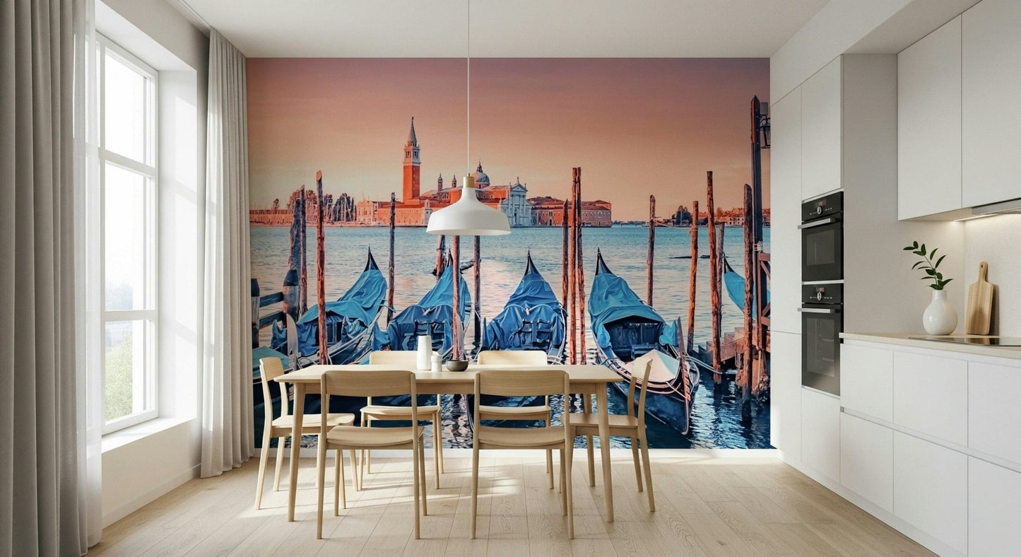 Elegant architectural art in a Serene Venice Scene wall mural.