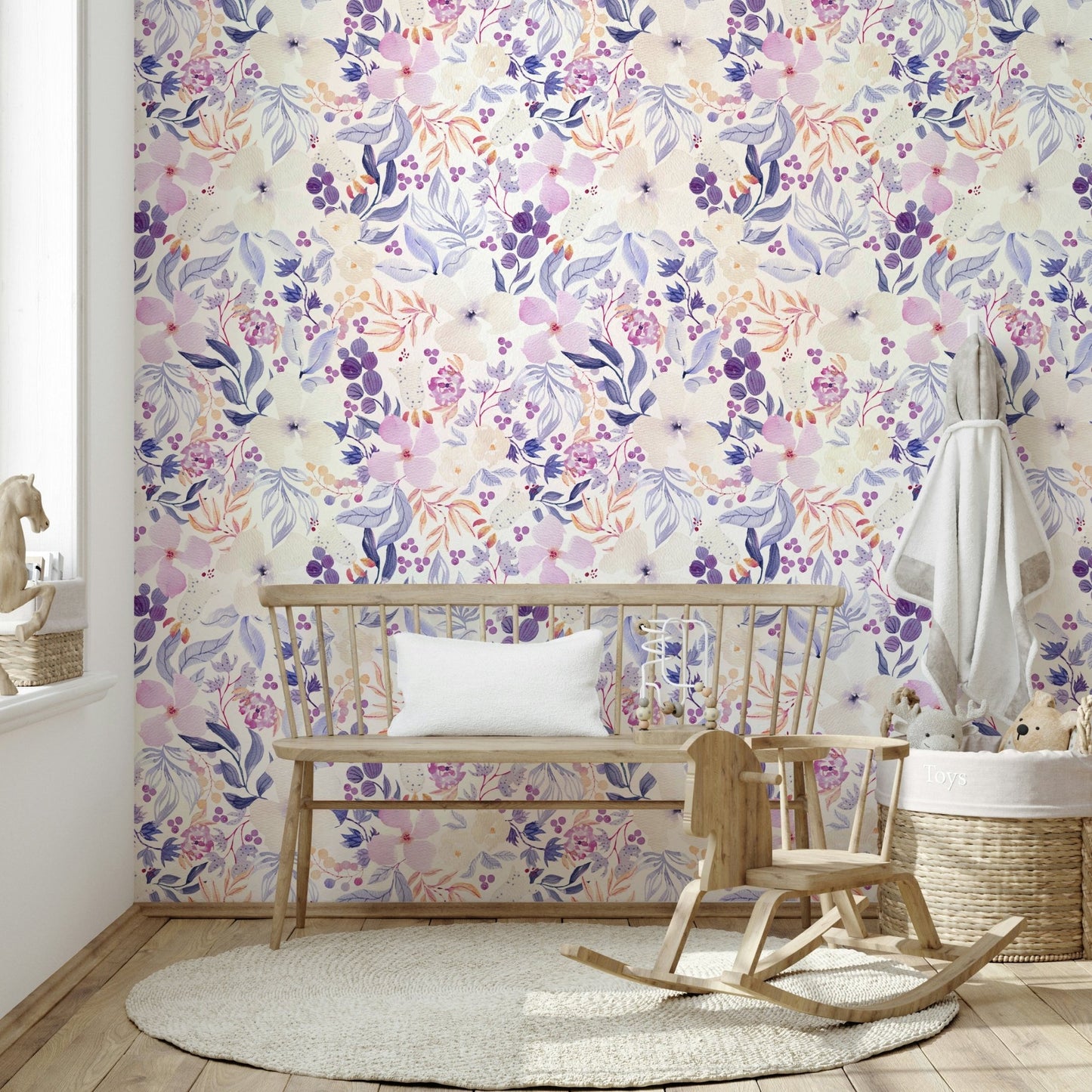 Floral wall art with dreamy watercolor blossoms

