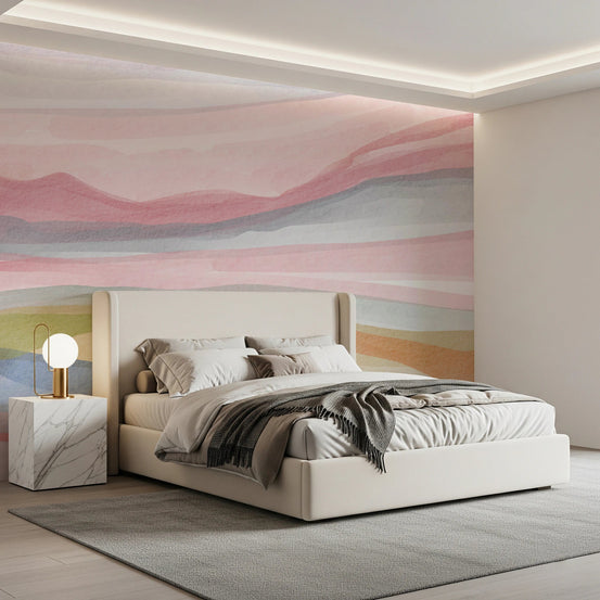 Dreamy sunset watercolor sky with soft blue hues., GD8469