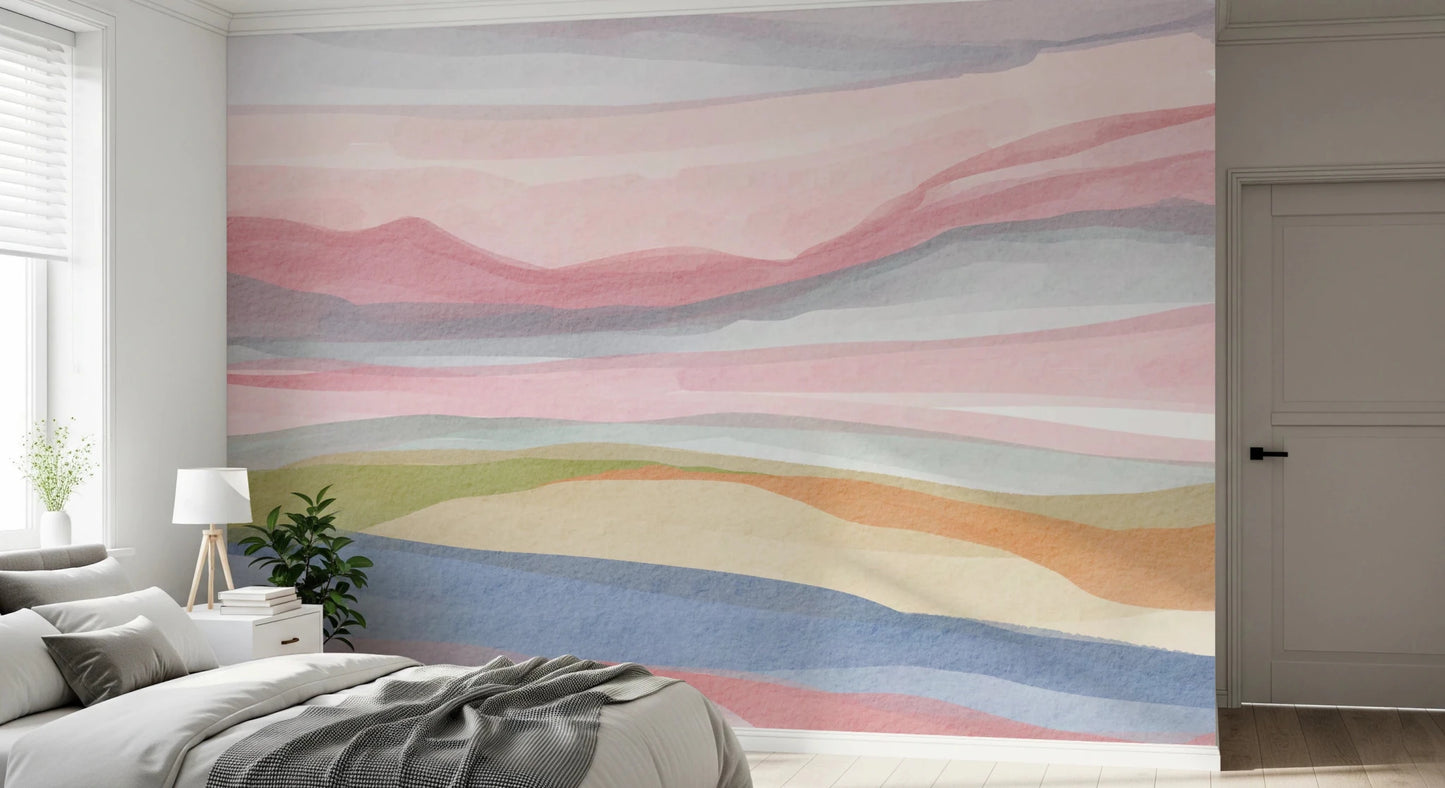 Ethereal pink and lavender sky wall mural design., GD8469