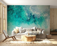 An artistic nature seascape mural for home decor.

