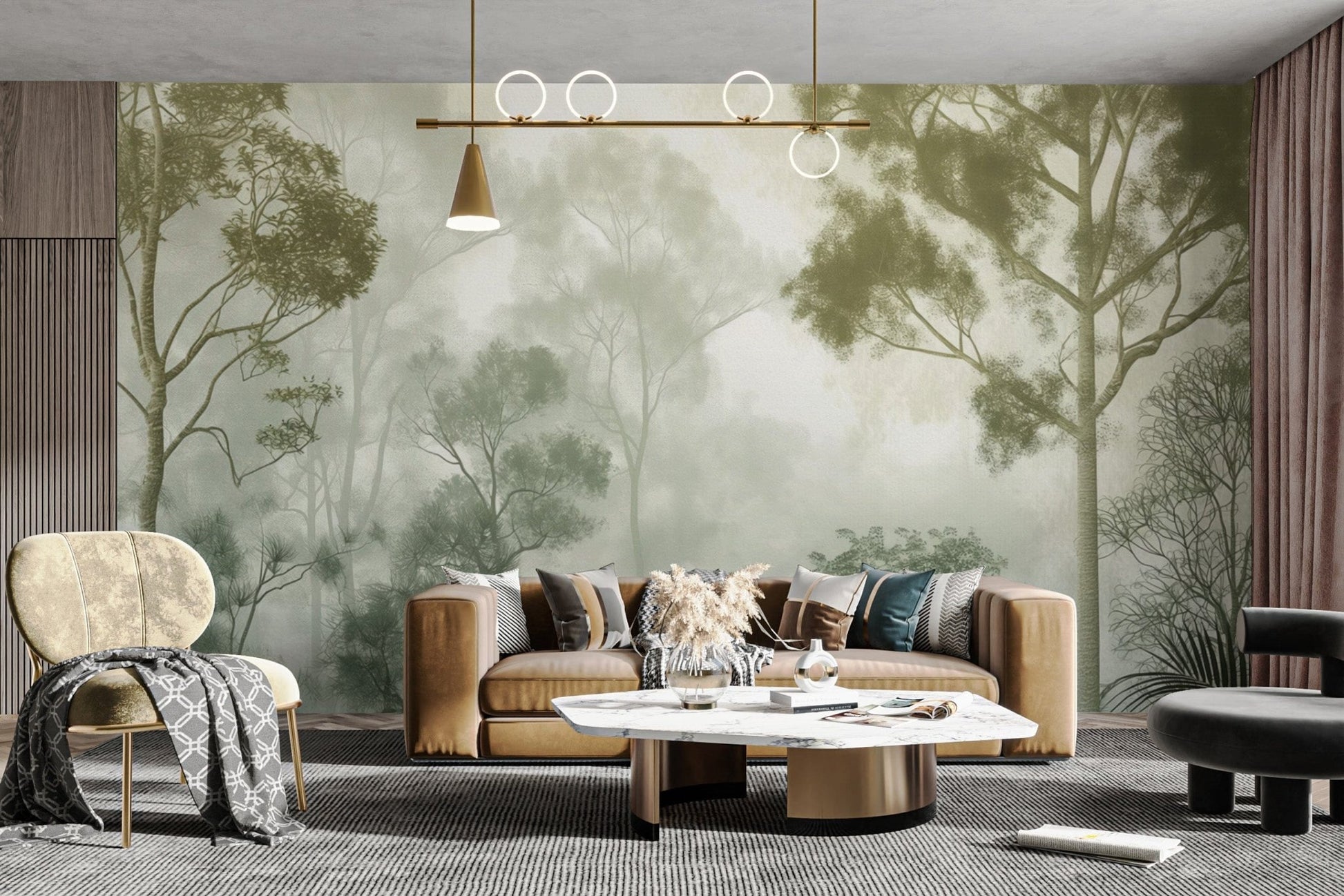 Peaceful woodland canopy wall mural
