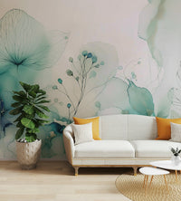 The image features flowering branches with large, elegant petals.
