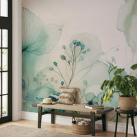 The mural is created for an entire wall, providing an immersive feel.
