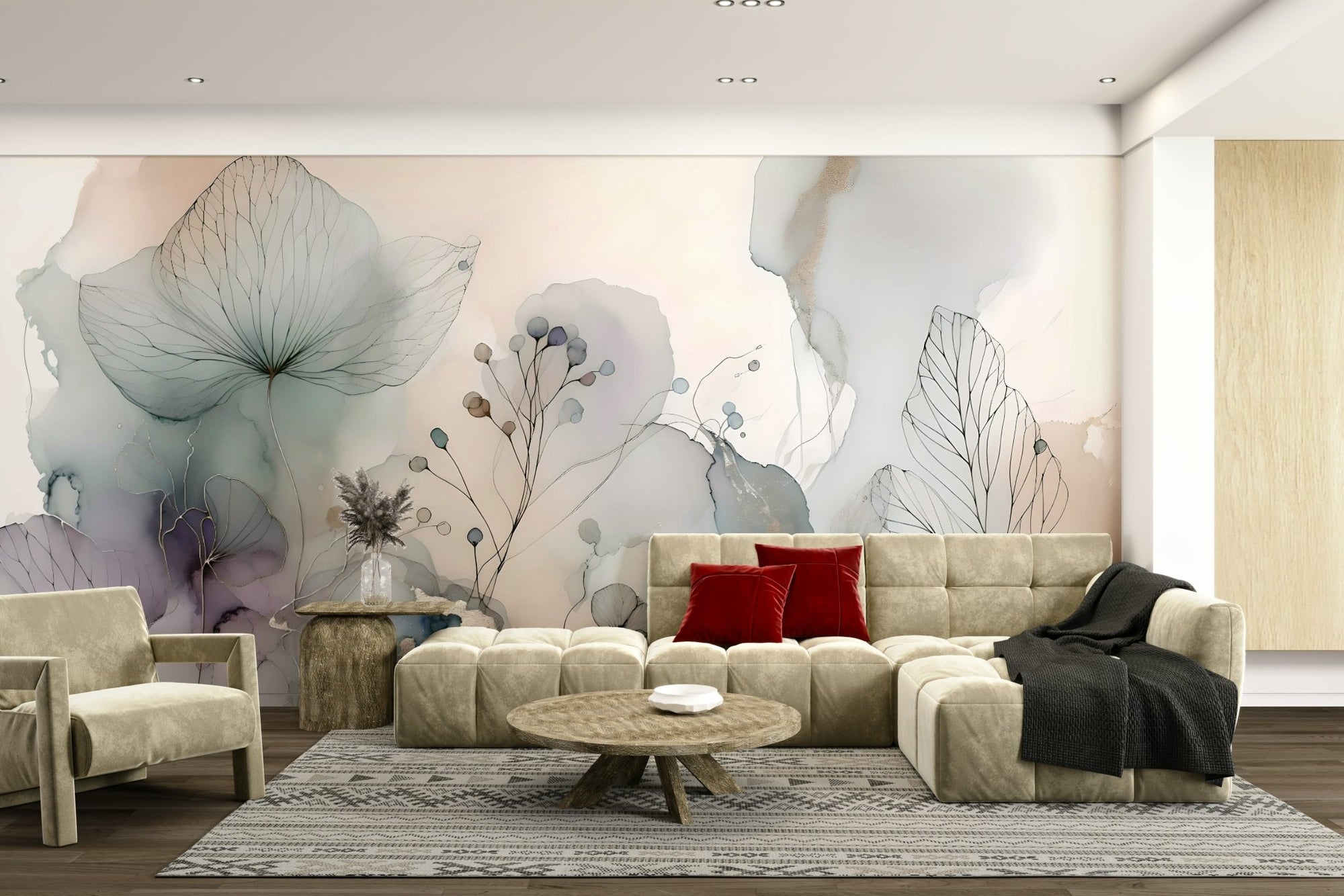 Serenity Blossom Dream Mural for peaceful spaces, GD1572