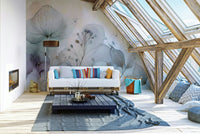 Elegant floral mural perfect for serene bedrooms

