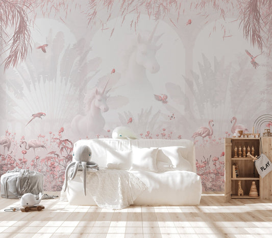 Serenity Blush Forest Mural -C336