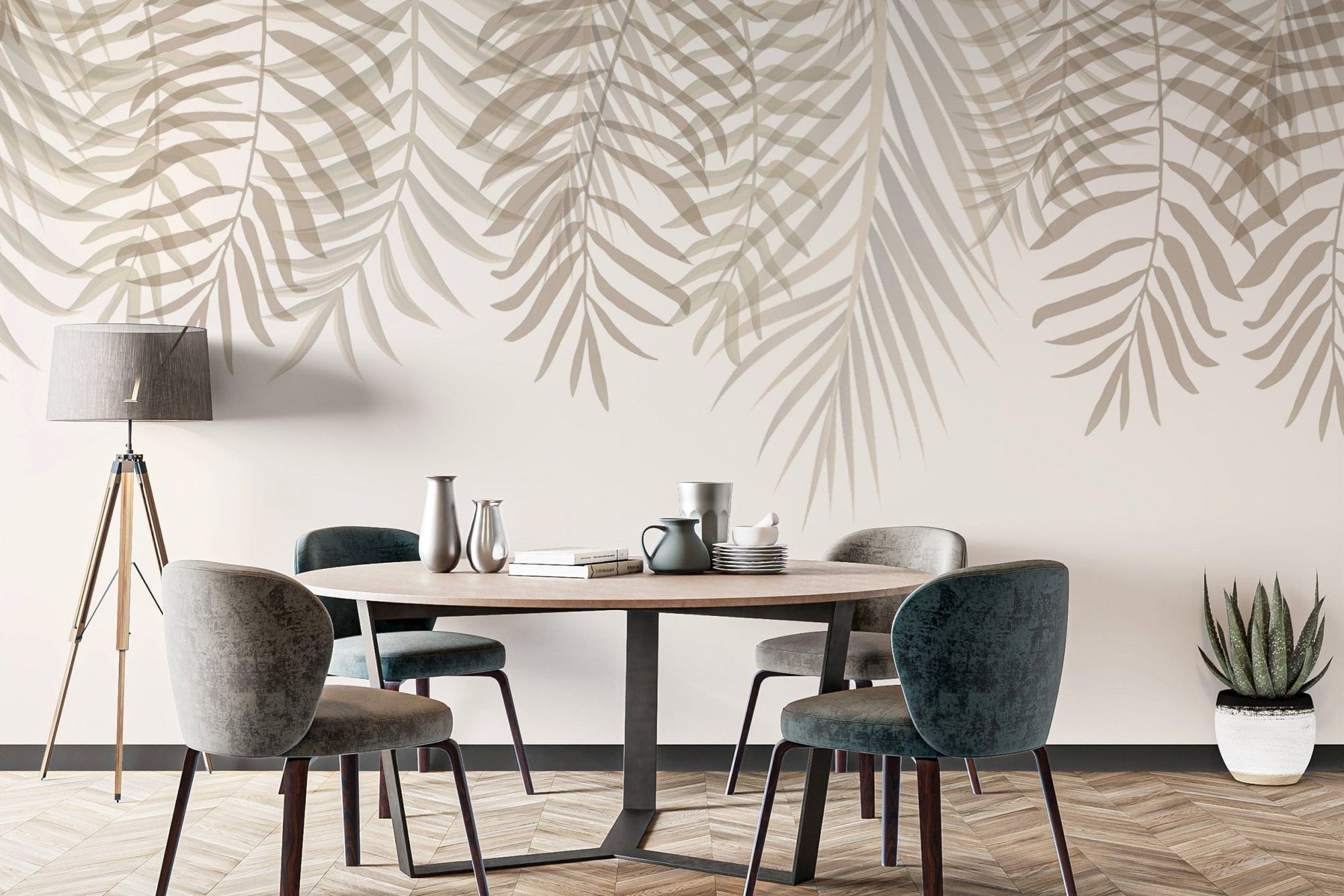 Serenity Palm Fronds Wallpaper mural tropical vibe, B821