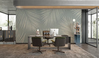 Calming palm leaf wallpaper C214