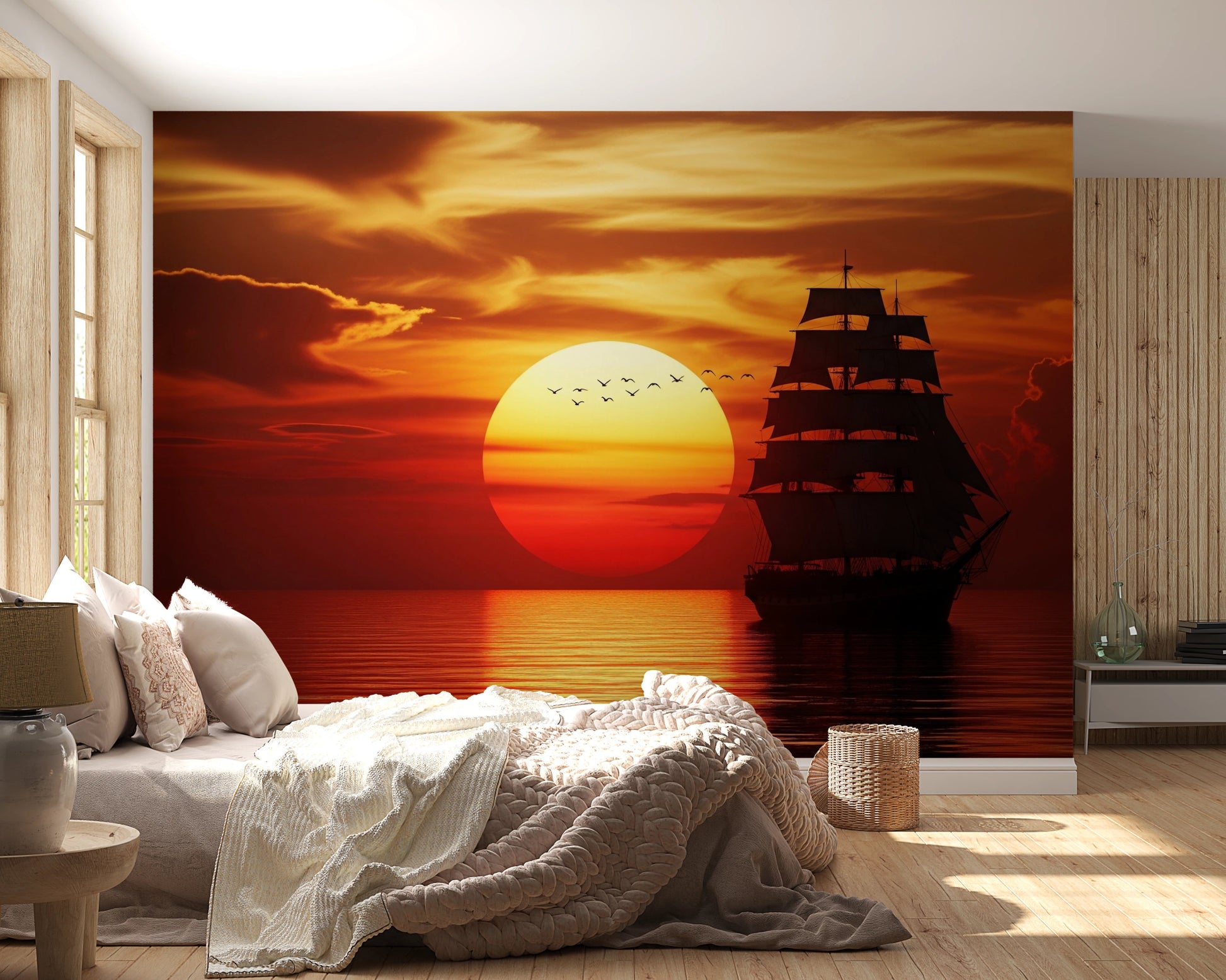 Classic sailing ship wall mural