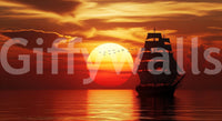 Sunset water reflection wall mural