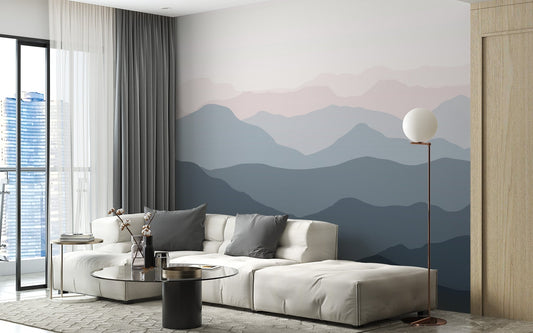 Serene mountain landscape wallpaper decor A592