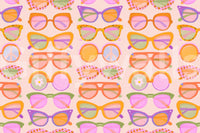 Shades of Cool Mid Mod Summer wallpaper with pastel sunglasses in a playful repeat, GD8650