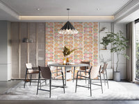 Shades of Cool Mid-Mod Summer Muted Tones Wallpaper with retro pastel geometric repeat, GD8652