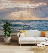 Sunset-inspired mural with dusky tones

