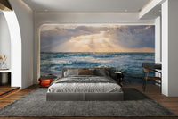 Wall mural with evening sky transitions

