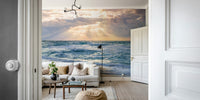 Gradient sky mural for cozy interiors

