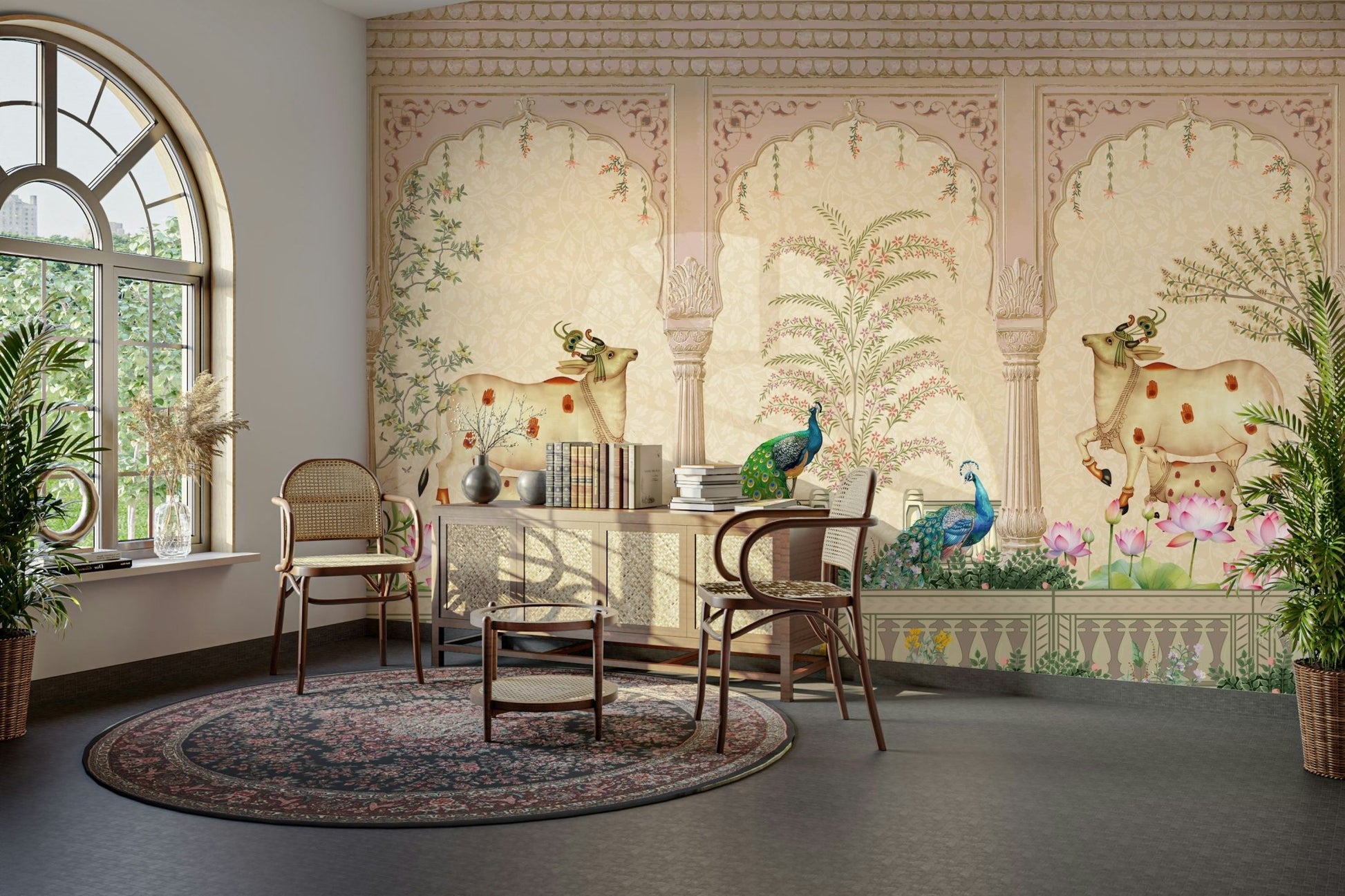 The colors are gentle and soft, with a natural, neutral palette.

