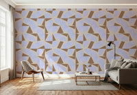 Sandy geometric fragments Shapescape wallpaper mural.