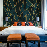 Stunning Blue and Gold Shattered Mosaic Wall Art

