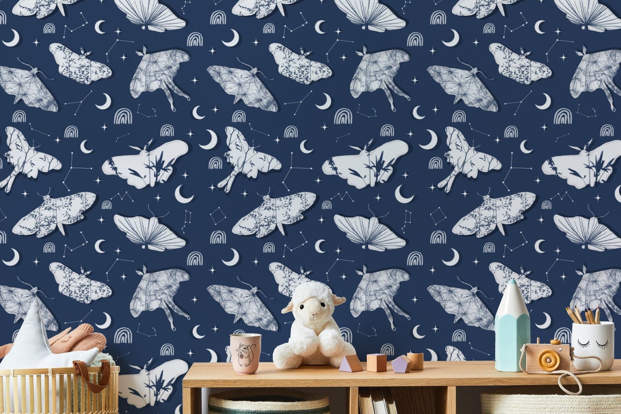 Dreamy floral butterfly star wallpaper design, SUSCT79