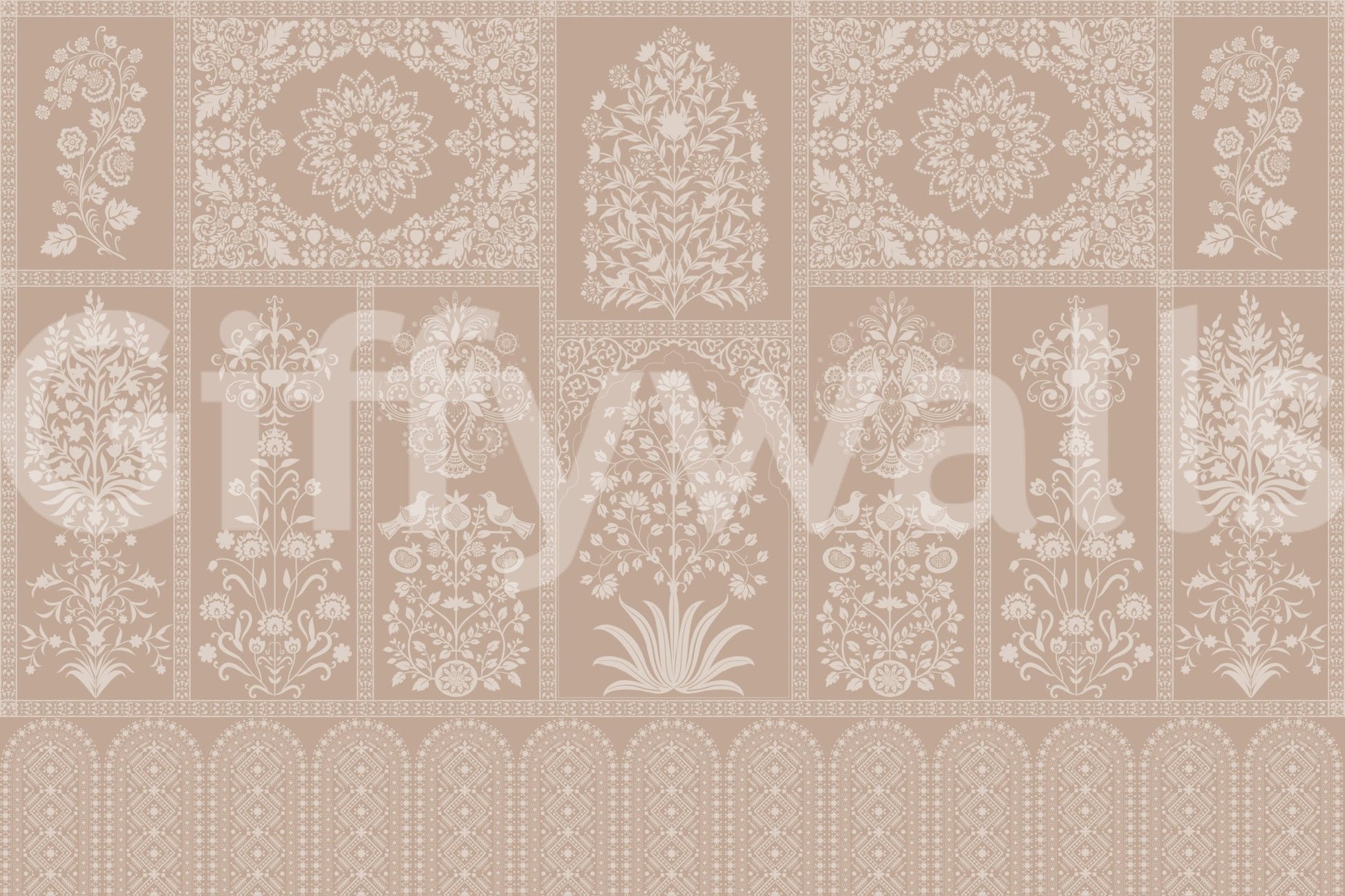 The style is a soft-focus illustration or a painterly design.

