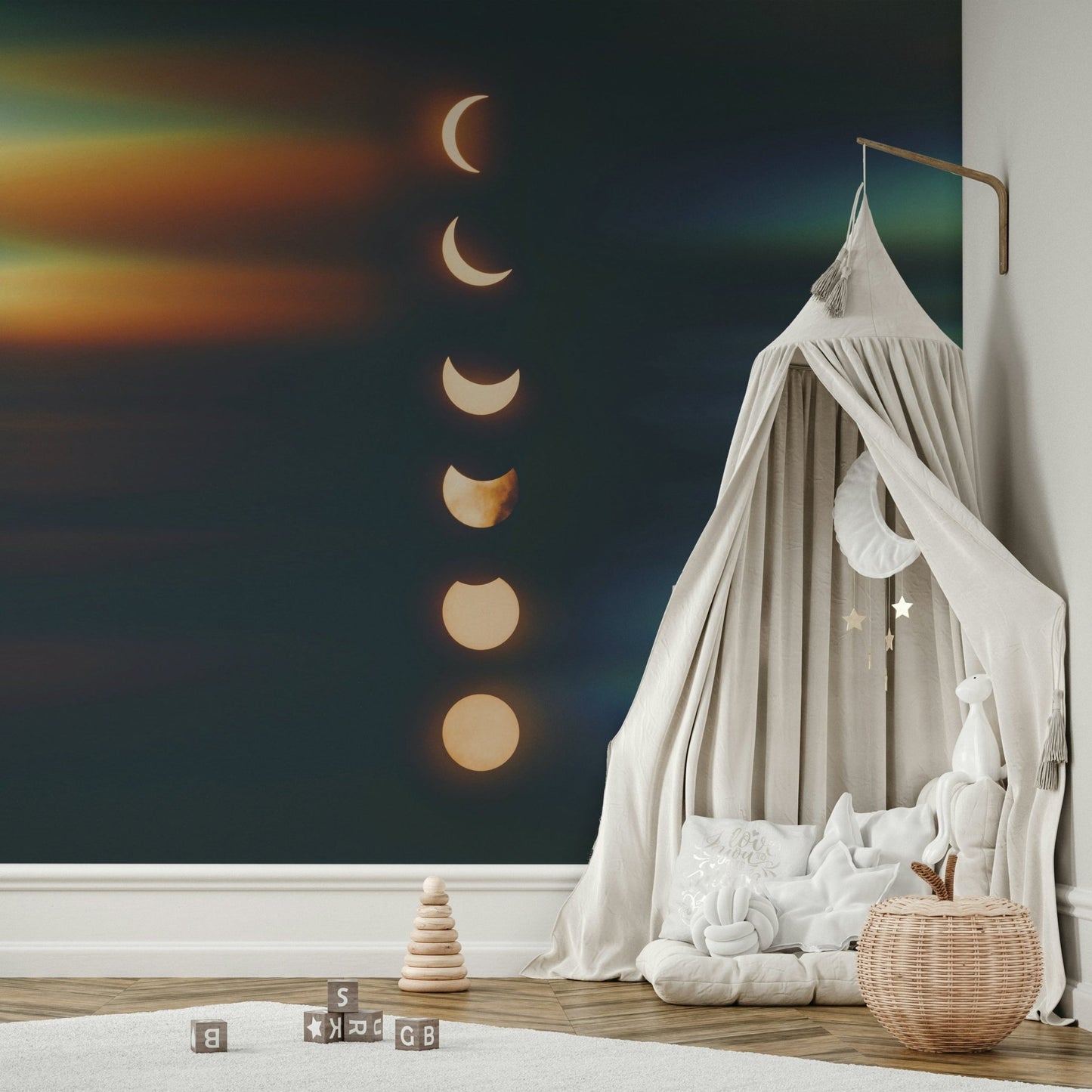 Shining Moon Phases Wall Mural
