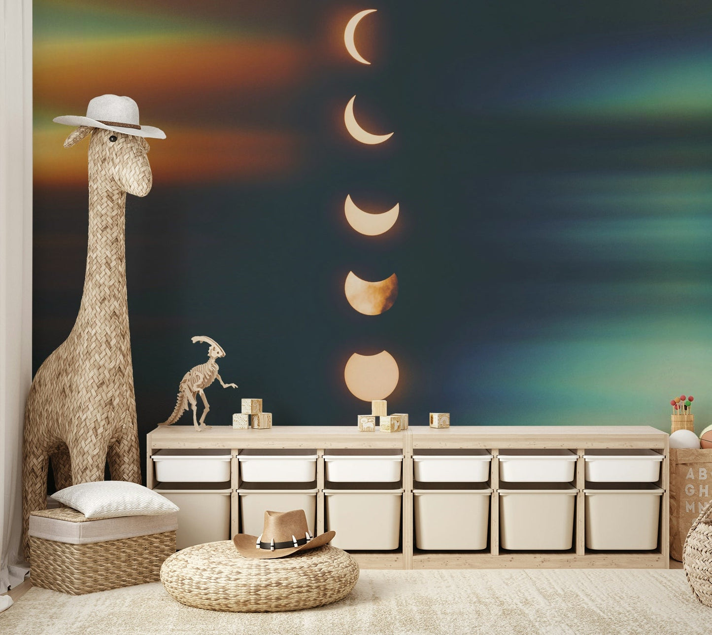 Shining Moon Phases Wall Mural