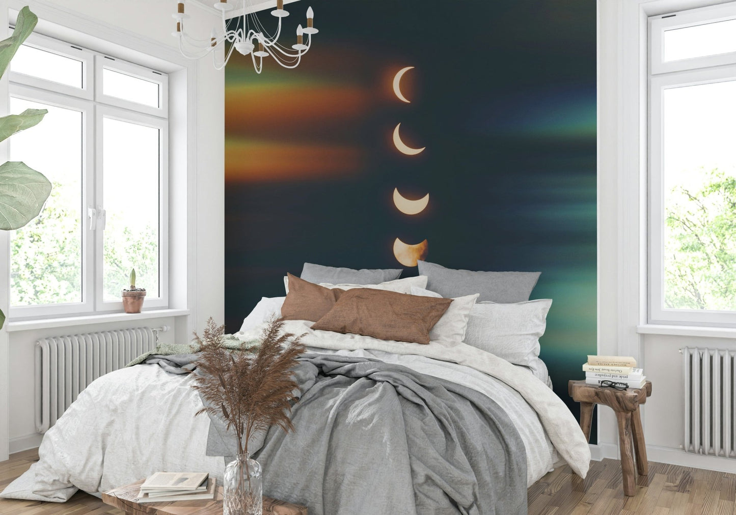 Shining Moon Phases Wall Mural