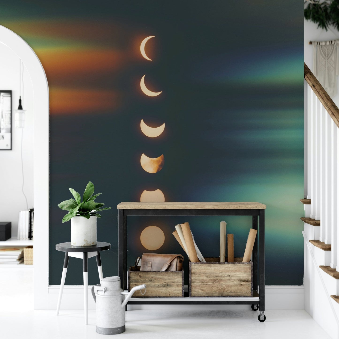 Shining Moon Phases Wall Mural
