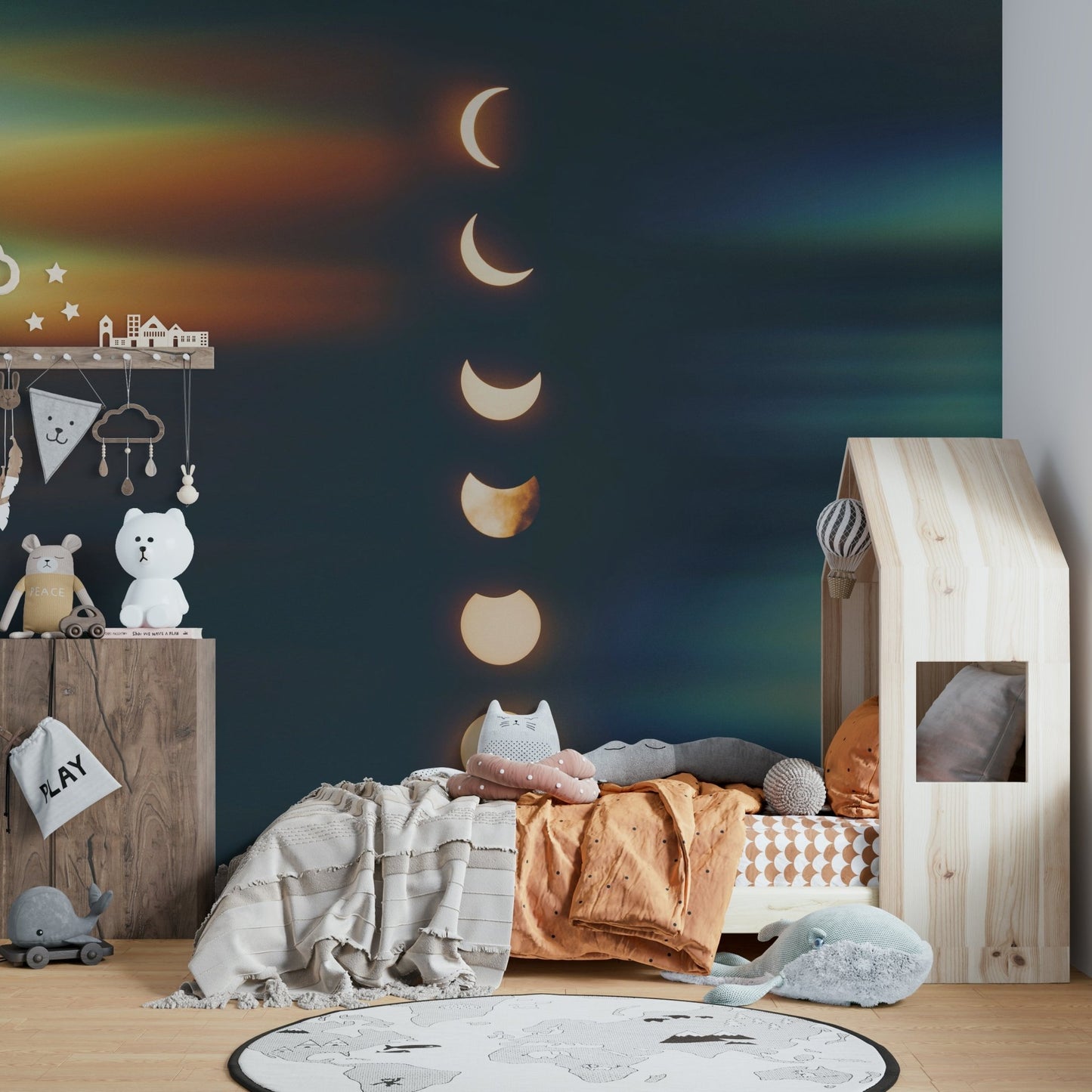 Shining Moon Phases Wall Mural