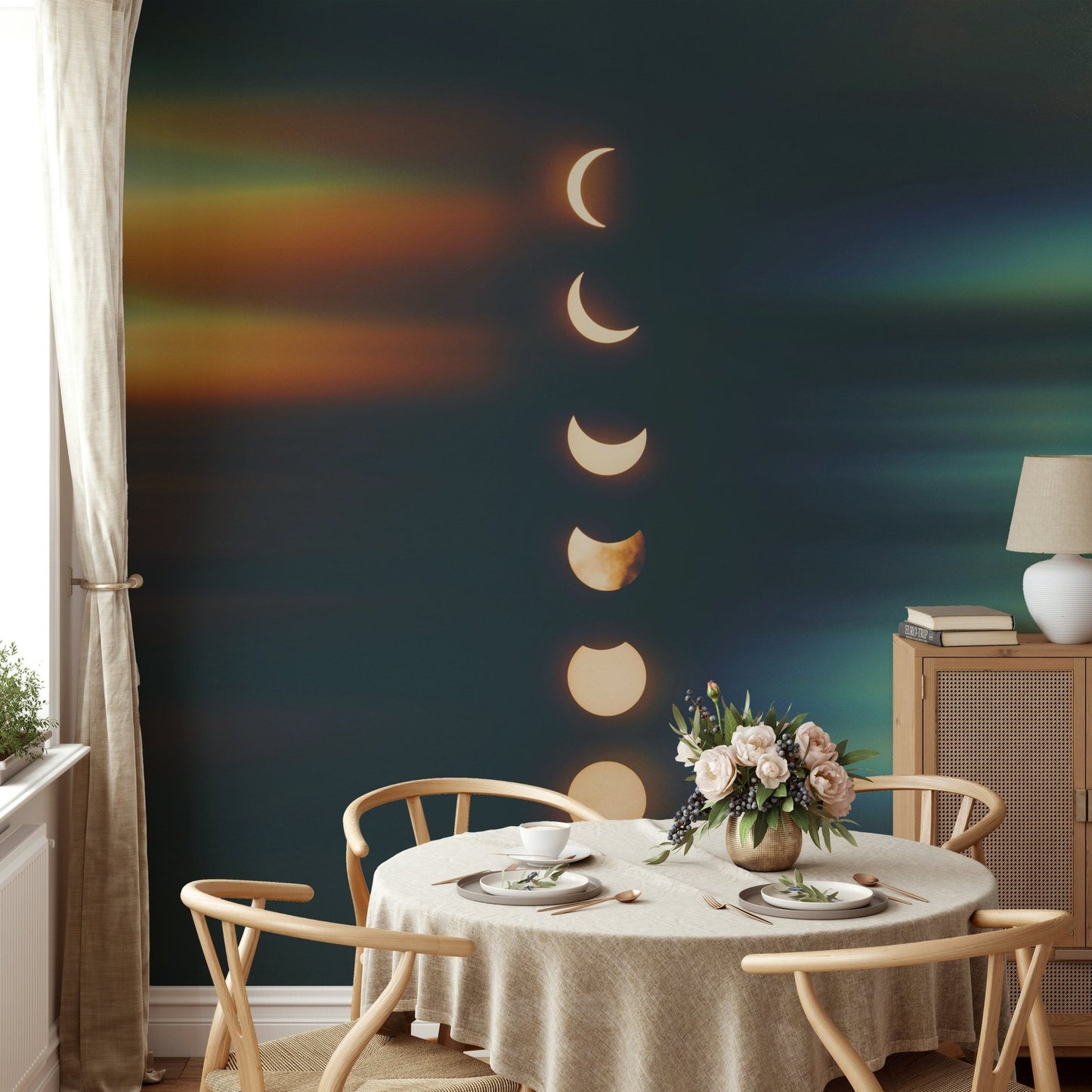 Shining Moon Phases Wall Mural