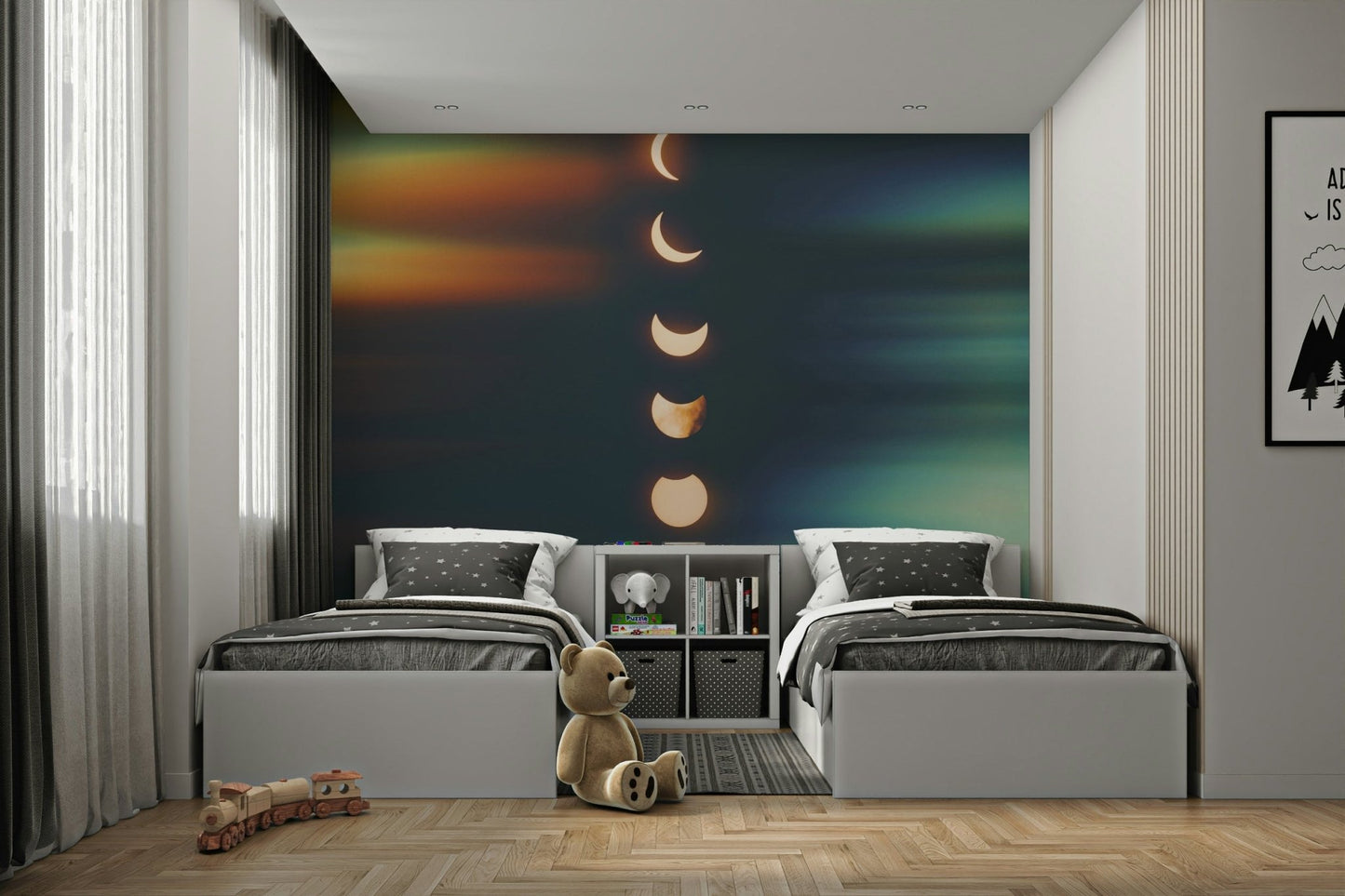 Shining Moon Phases Wall Mural