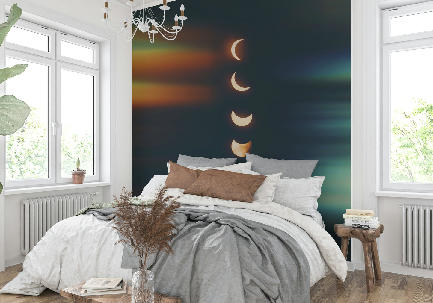 Shining Moon Phases Wall Mural