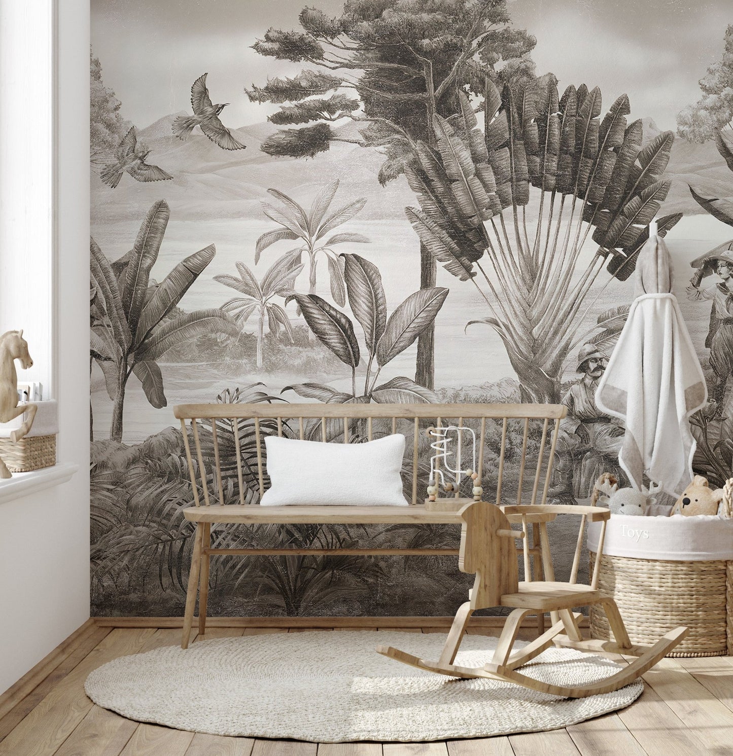 Shooter jungle wall mural design
