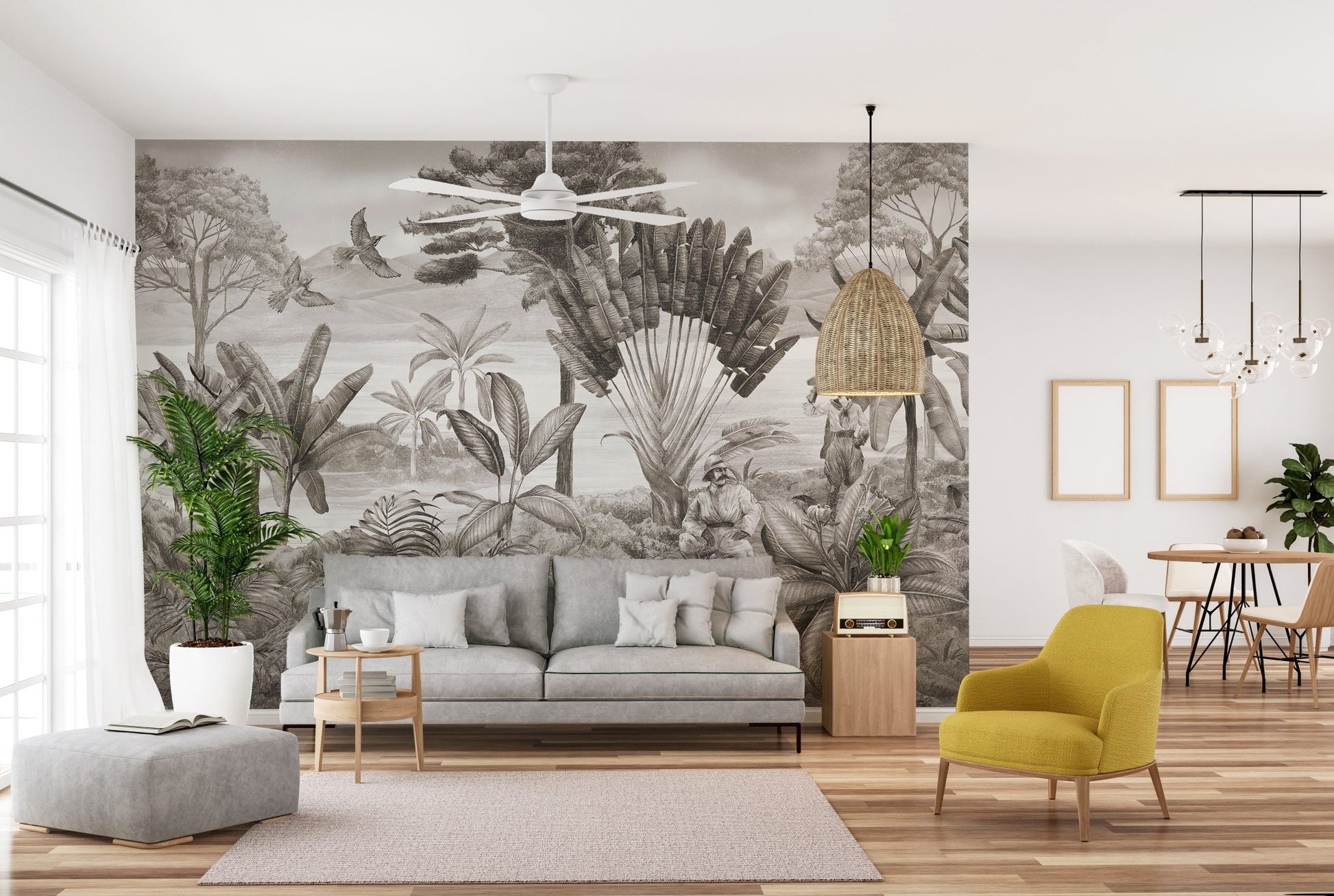 Forest hunter wall art mural
