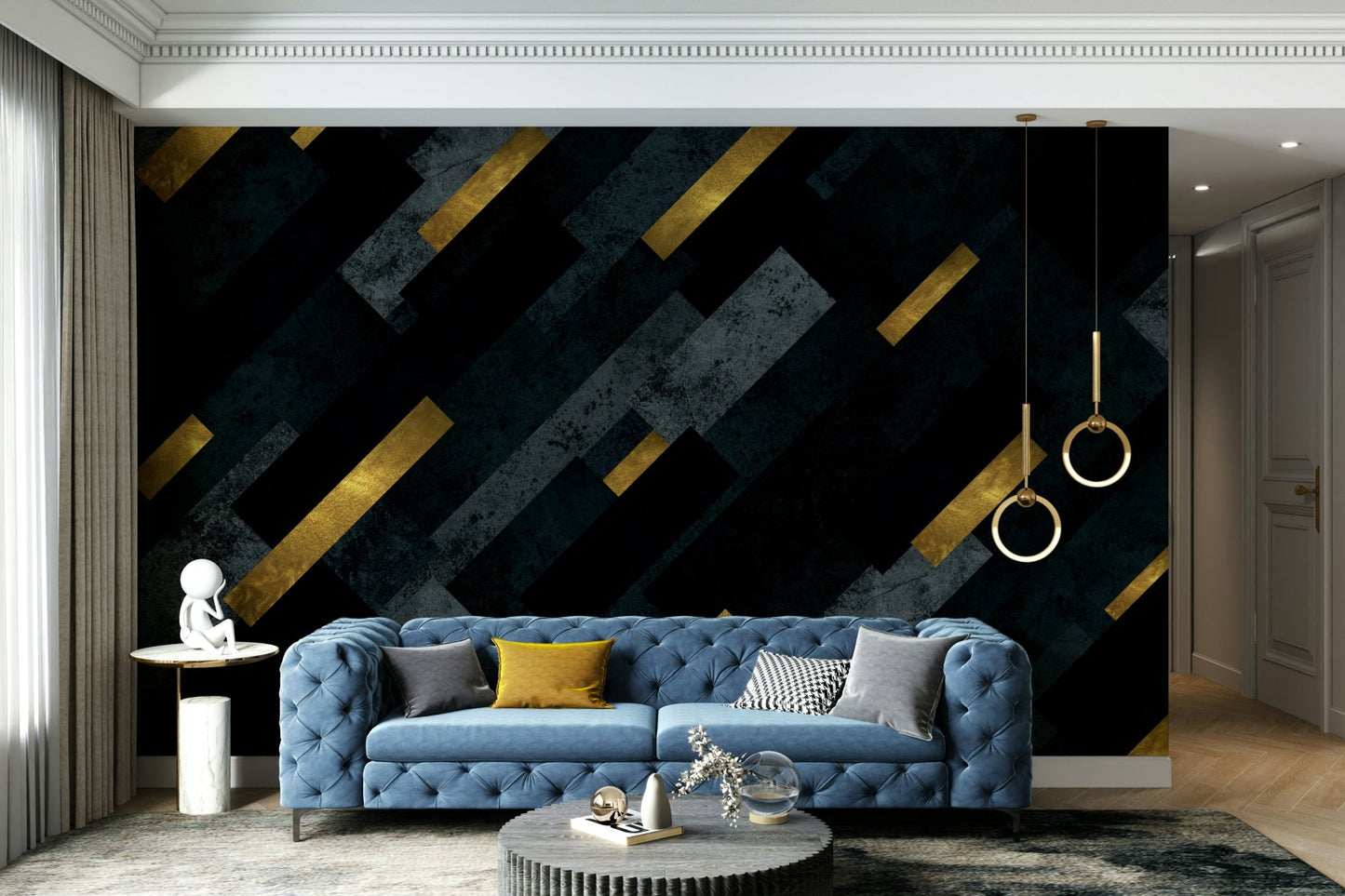 Shooting stars wallpaper mural for bedroom walls.