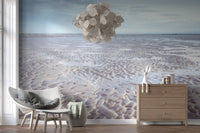 Peaceful shoreline wallpaper for modern bedroom, GD8200