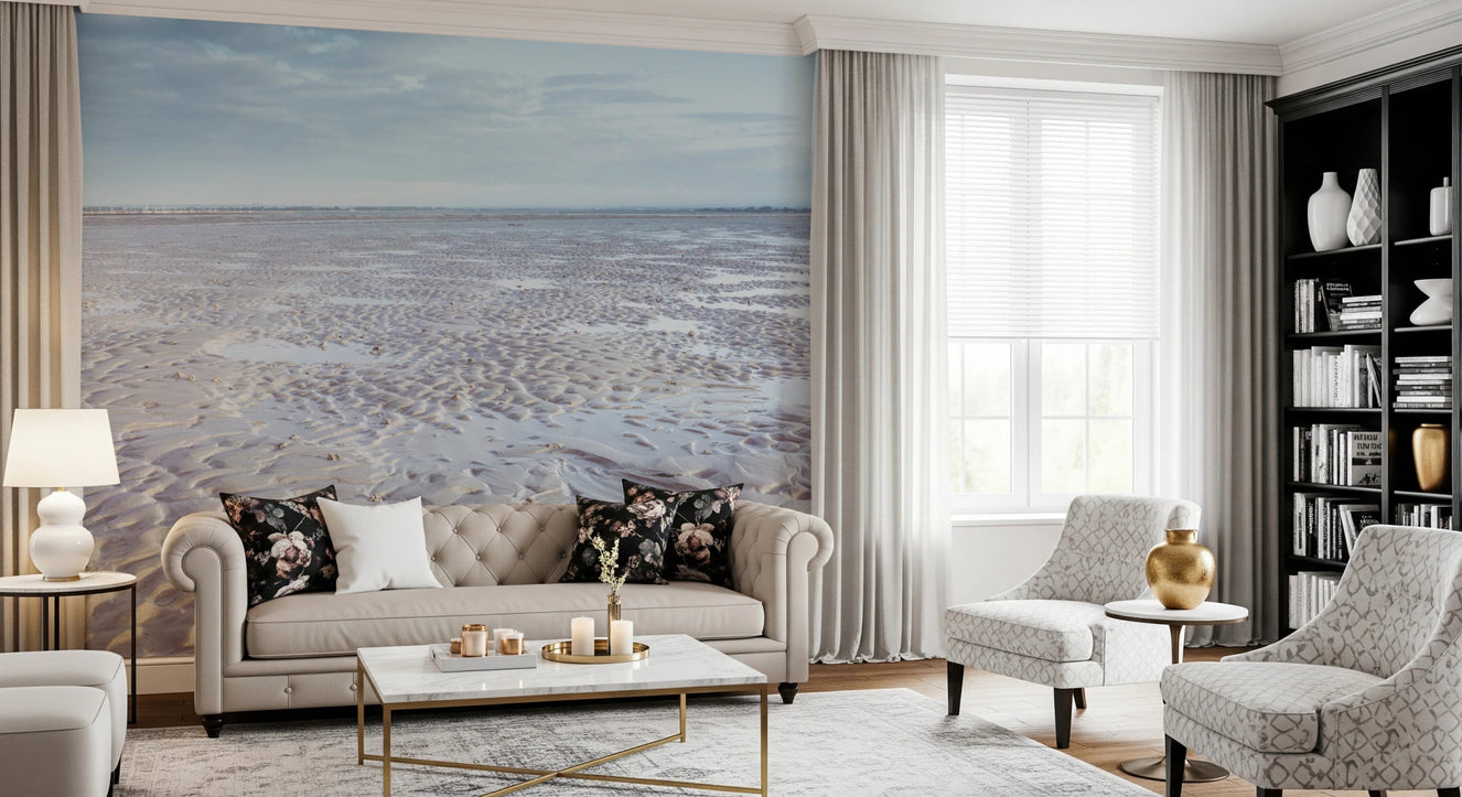 Shoreline Serenity Wall Mural with calm beach tones